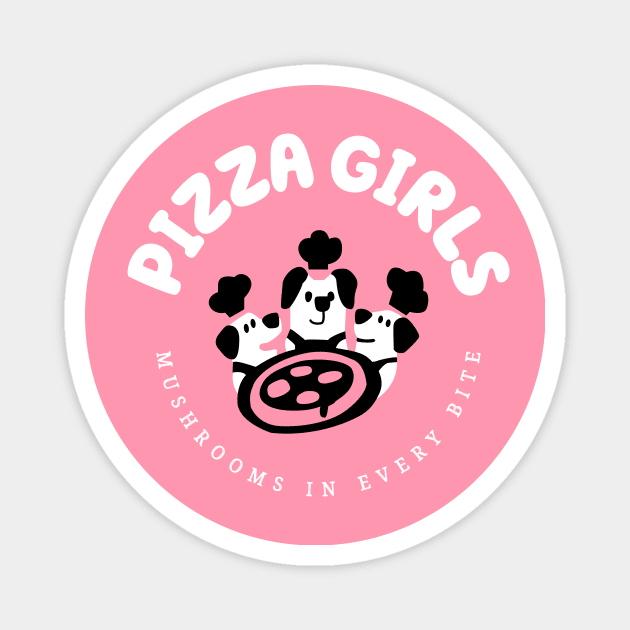 Pizza Girls Magnet by Cat Bone Design